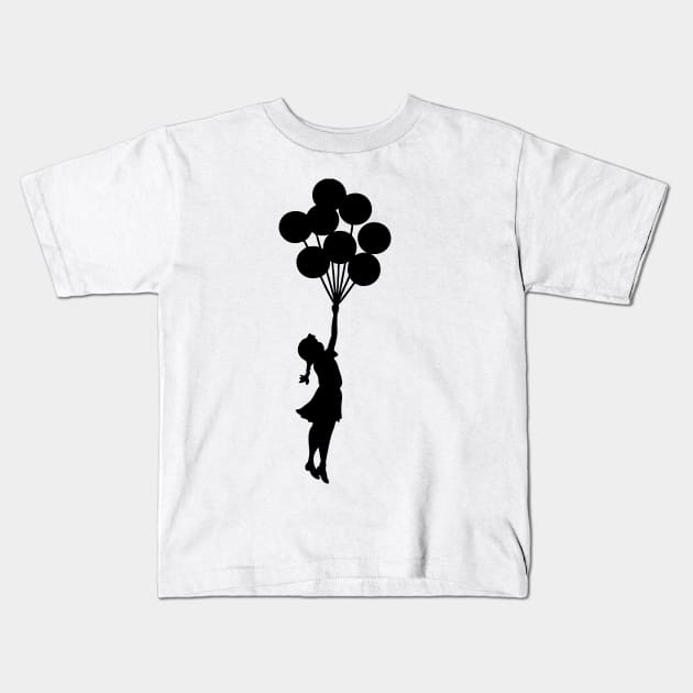 BANKSY Flying Balloon Girl Kids T-Shirt by inkstyl